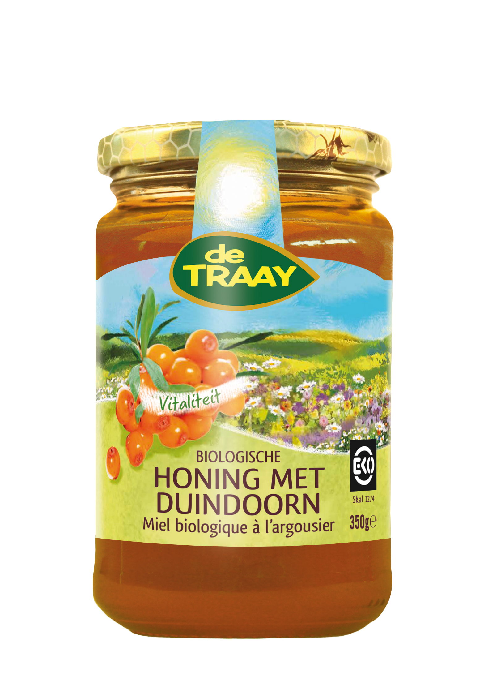 De Traay Honing met duindoorn bio 350g